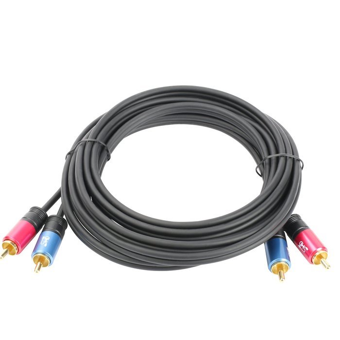 SHD 2 RCA Cable Stereo Audio 2RCA Male to 2RCA Male Premium Sound Quality OFC Conductor Dual Shielding Gold Plated... N12