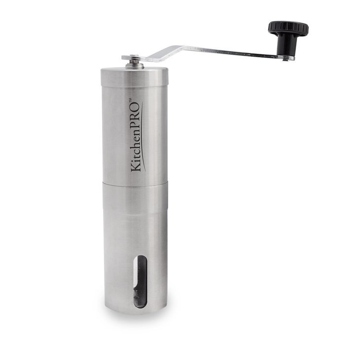 KitchenPRO Portable Premium Stainless Steel Manual Conical Burr Portable Coffee Grinder, Aeropress Compatible