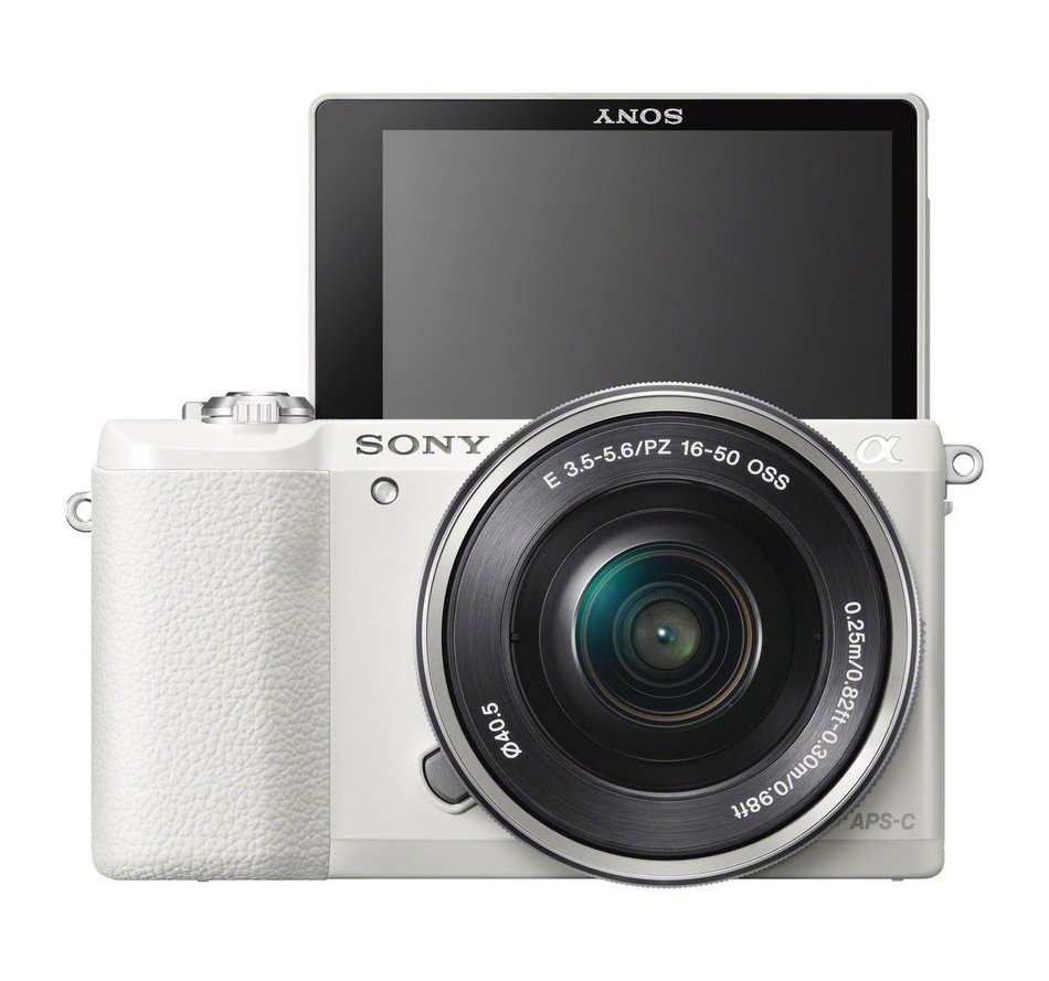 Sony a5100 16-50mm Mirrorless Digital Camera with 3-Inch Flip Up LCD (White) N18