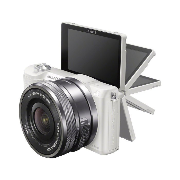 Sony a5100 16-50mm Mirrorless Digital Camera with 3-Inch Flip Up LCD (White) N19
