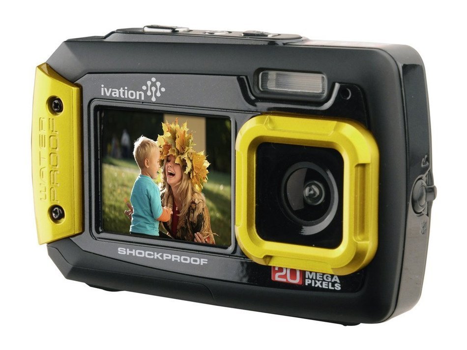 Ivation 20MP Underwater Shockproof Digital Camera & Video Camera w/Dual Full-Color LCD Displays &ndash; Fully Waterproof... N5