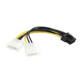 CY Dual Molex 4pin IDE to 8 Pin PCI-E Power Lead Cable for Asus MSI VGA Video Graphic Card N3
