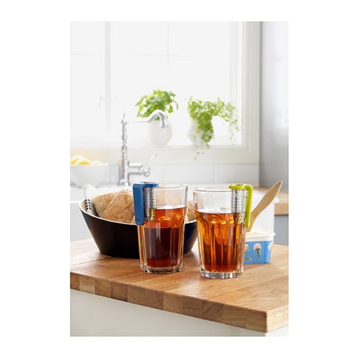 Ikea Sakkunnig Stainless Steel Tea Infusers/ Strainers, Blue, Light Green by Ikea N2