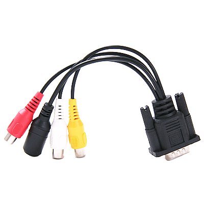 HDE VGA Adapter to TV S-Video RCA Out Cable for Computer PC Video to Television N4