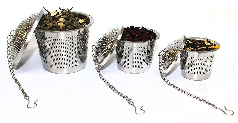Mingwei Stainless Steel Brew-In-Mug Tea Strainers, Small/Medium/Large Tea Infusers with Extra Fine Mesh, Ideal... N3