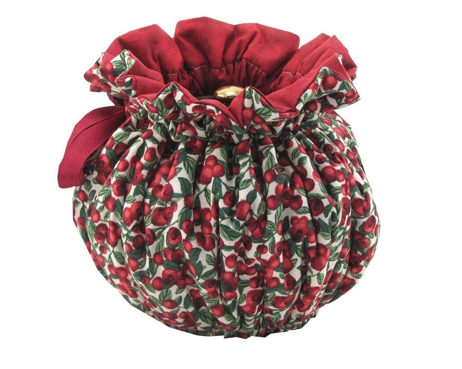 Tea Cozy Fully Lined in Contrast Fabric 8 Cup Size (Mod Cherries) N2