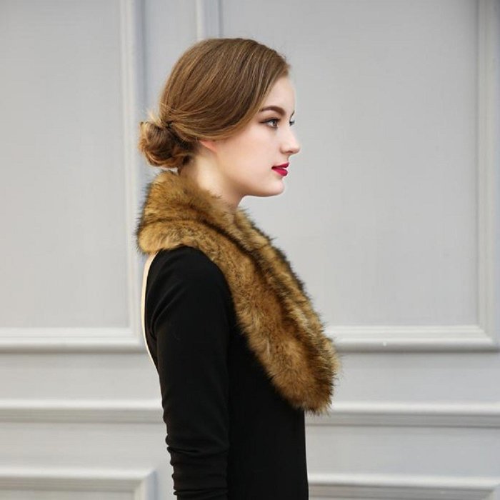 Scarf,Morecome Women Hasp Faux Fur Scarf Fur Scarves Fur Velvet Scarf (A) N2