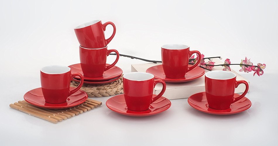 Uniware Cup (3 Oz) and Saucer Expresso Coffee Set of 6 [6999-6]
