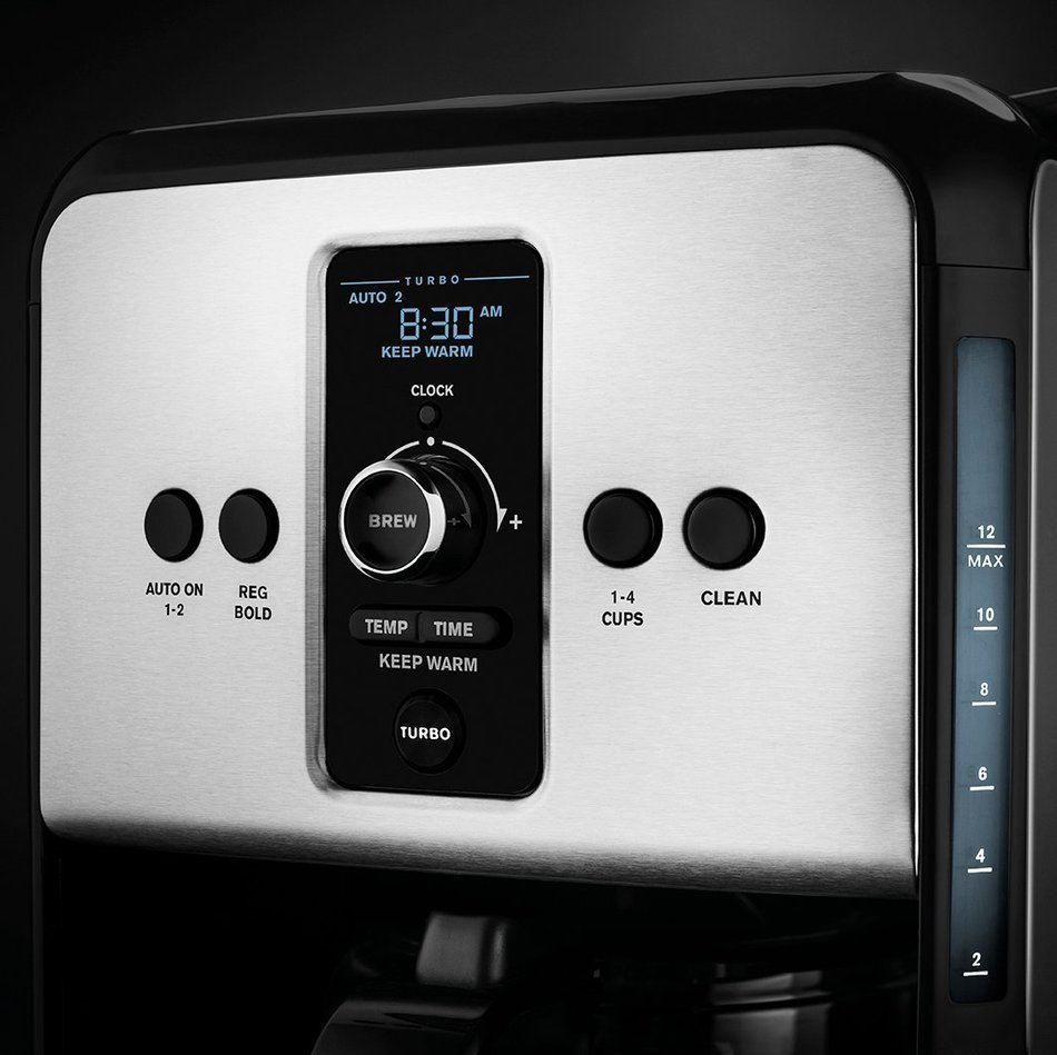 Krups Turbo Savoy Black and Stainless 12 Cup Programmable Coffee Maker