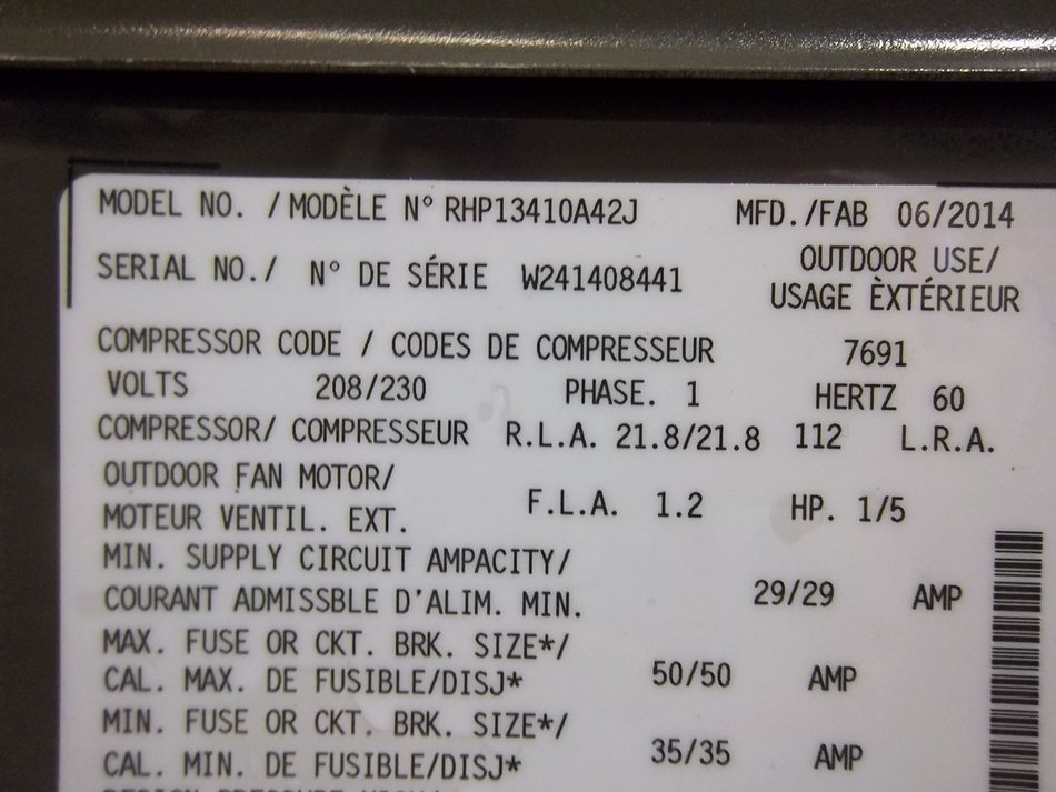 Weatherking New AC Condenser RHP13410A42J ACC-6776 N2