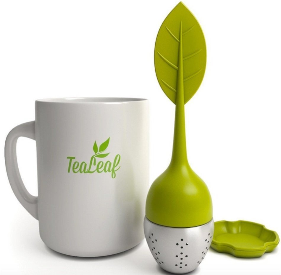 TeaLeaf Tea Infuser Strainer Filter Steeper- Stainless Steel Ball For Loose Herbal Leaves BPA-Free (Olive green)