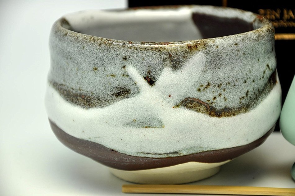 Japanese Mino Yaki ware Matcha Bowl And Tea Ceremony Set Green Tea 11.5 / 11.5 / 8cm (4.5 / 4.5 / 3.1inch)[7379]
