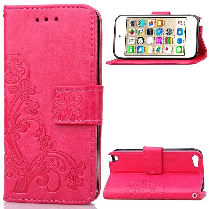 iPod touch 6 Case,iPod touch 5 Case,PHEZEN Beauty Luxury Bling Rhinestone Diamond Embossed Flower Butterfly PU... N5