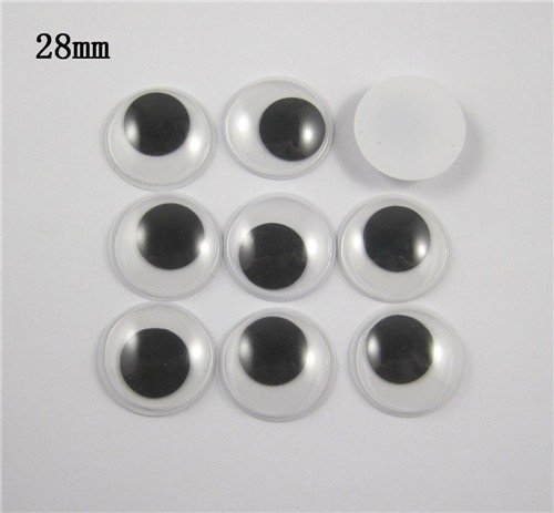 3/4/5/6/7/10/15/20/28/40mm Moving Eyes Plastic Wiggling Eyes( not-adhesive) For Doll Toy Accessories (12pcs 28mm)