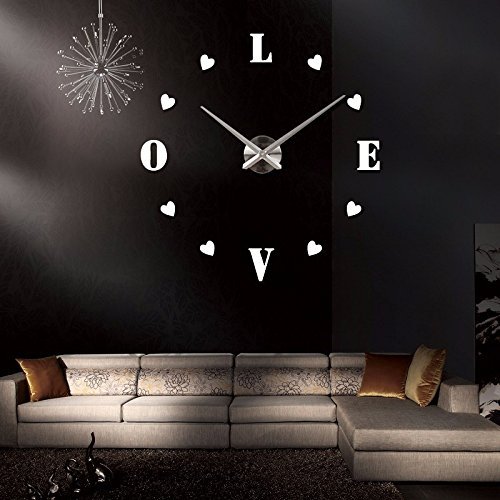 EverTrust(TM) new wall clock reloj de pared quartz watch europe horloge home living room 3d acrylic mirror vintage... N3