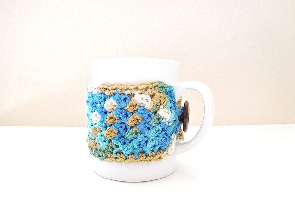 Crochet Coffee Mug Cozy, Tea Cup Sweater, Beachy