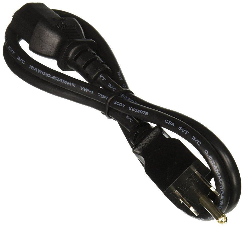 GearIt 18 AWG Universal Power Cord NEMA 5-15P to IEC320 C13 [UL Listed], Red (1 Foot/0.3 Meters) N13