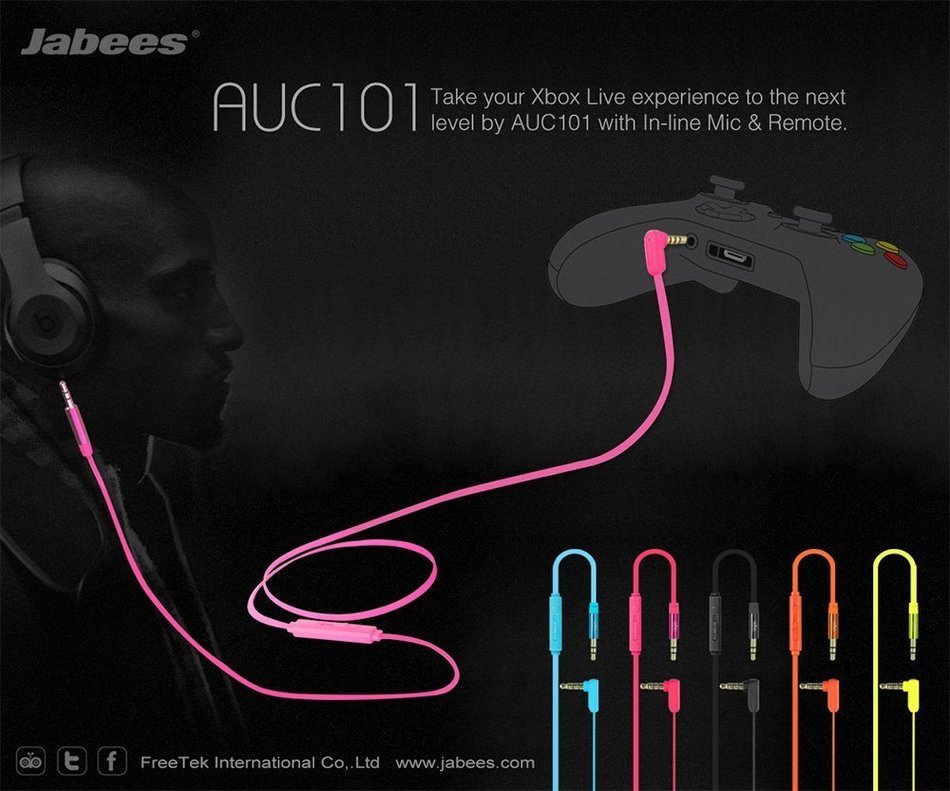 Jabees Universal 3.5mm Replacement Audio Cable with In-Line Remote and Microphone, 3-Feet - Green N8