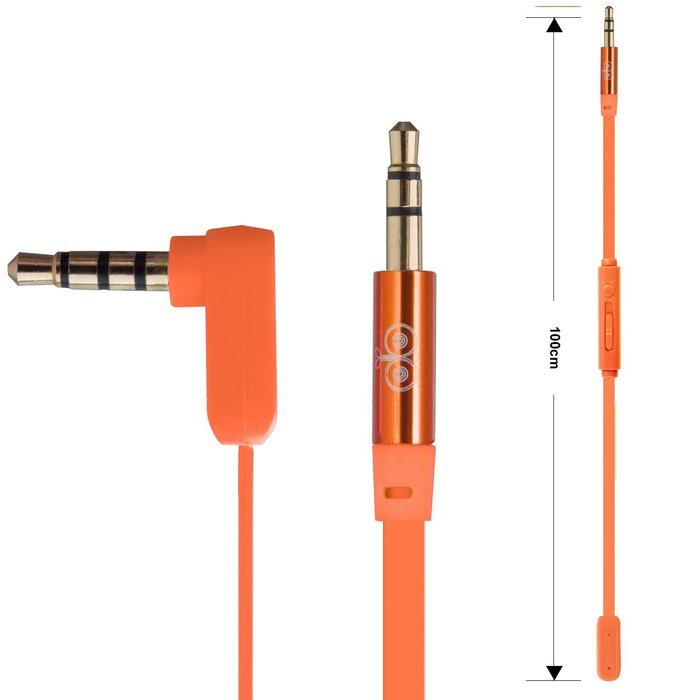 Jabees Universal 3.5mm Replacement Audio Cable with In-Line Remote and Microphone, 3-Feet - Green N10