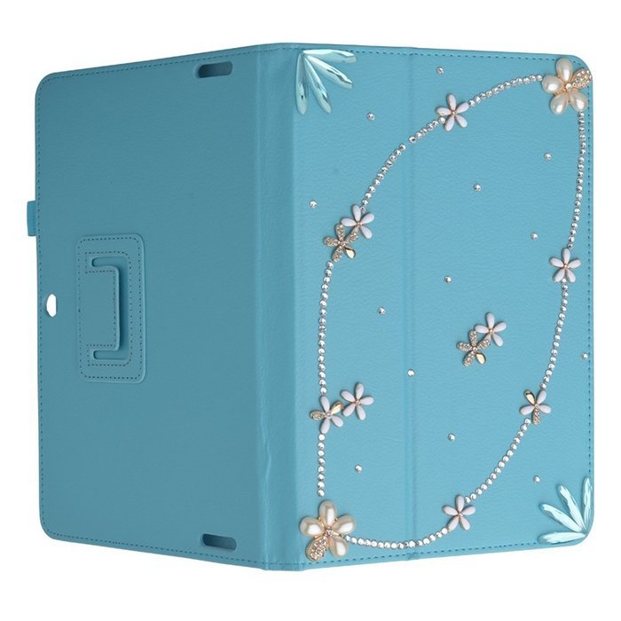 KAKA(TM) 3D Handmade Rhinestone Crystal PU Leather Stand Folding Protective Tablet Case Cover For Acer Iconia... N26