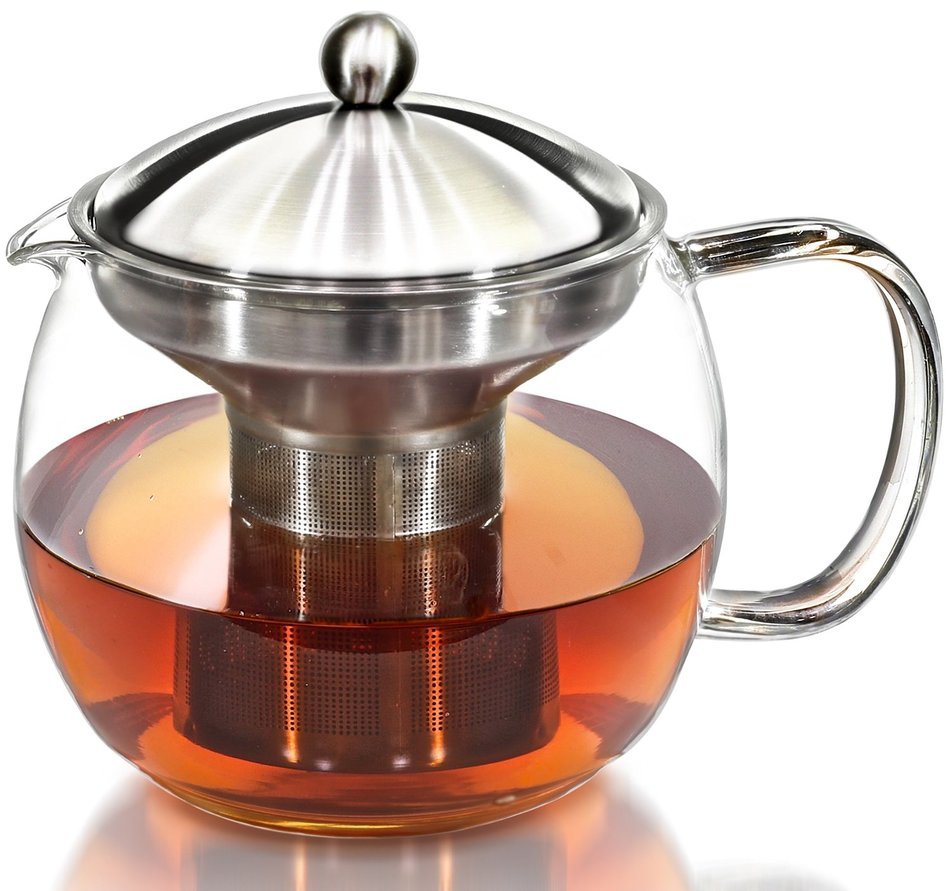 Willow & Everett Teapot Kettle with Warmer - Tea Pot and Tea Strainer Set - Tea Infuser Holds 3-4 Cups N2