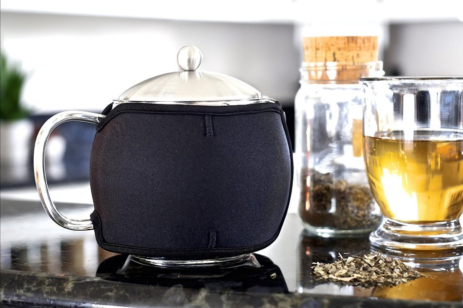 Willow & Everett Teapot Kettle with Warmer - Tea Pot and Tea Strainer Set - Tea Infuser Holds 3-4 Cups N3