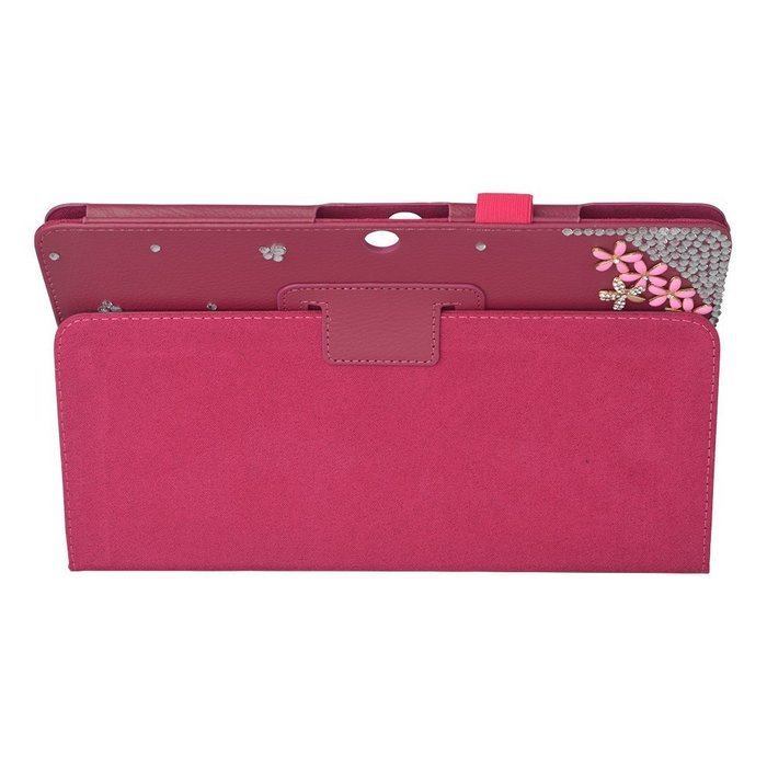 KAKA(TM) 3D Handmade Rhinestone Crystal PU Leather Stand Folding Protective Tablet Case Cover For Acer Iconia... N31