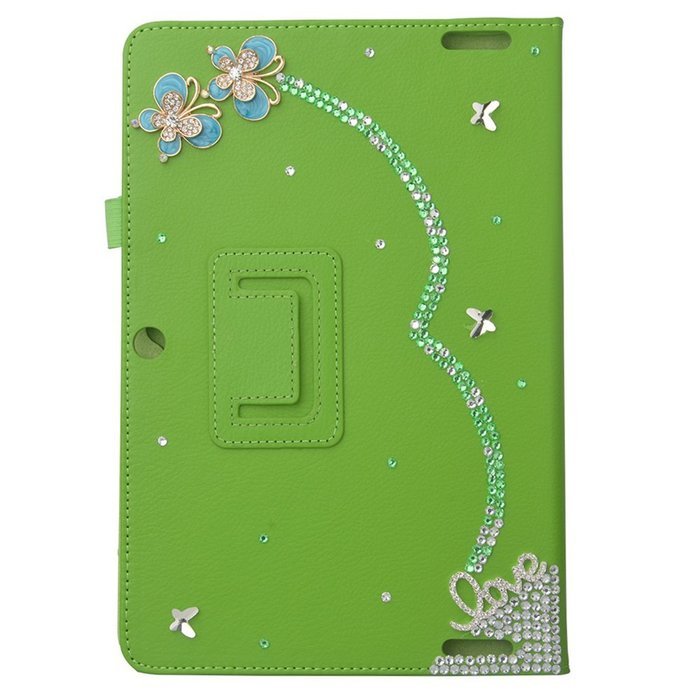 KAKA(TM) 3D Handmade Rhinestone Crystal PU Leather Stand Folding Protective Tablet Case Cover For Acer Iconia... N36
