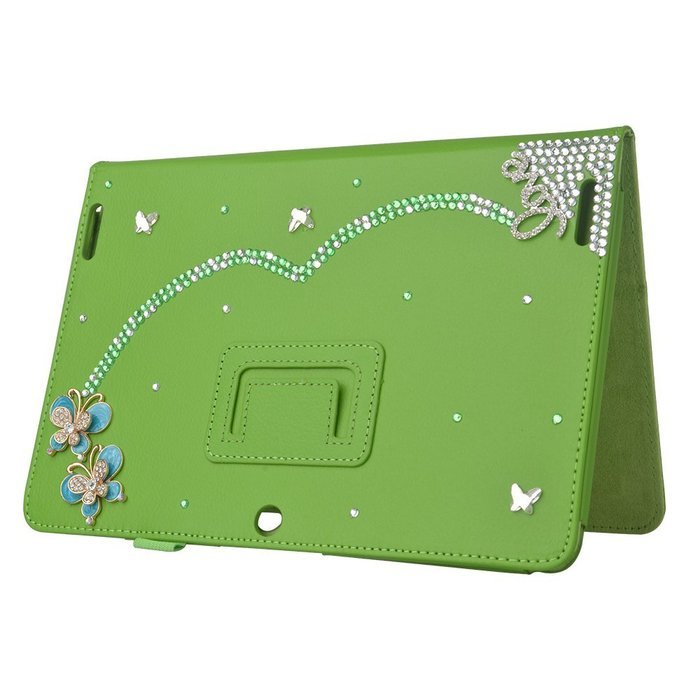 KAKA(TM) 3D Handmade Rhinestone Crystal PU Leather Stand Folding Protective Tablet Case Cover For Acer Iconia... N37