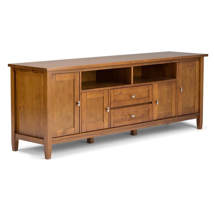 Simpli Home Warm Shaker TV Media Stand for TVs up to 52", Honey Brown N2