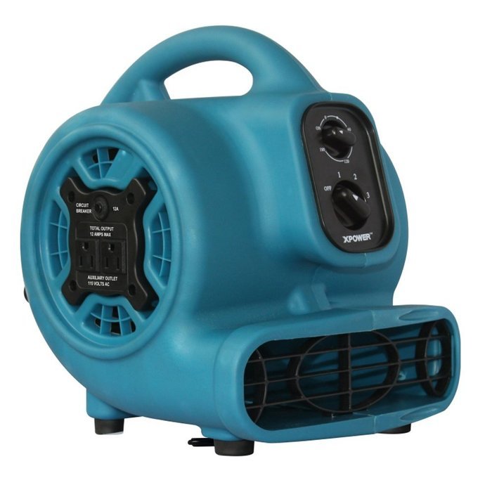 XPOWER P-230AT 1/5 HP 800 CFM 3 Speeds Mini Air Mover with 3-Hour Timer and Built-In Dual Outlets for Daisy Chain... N8