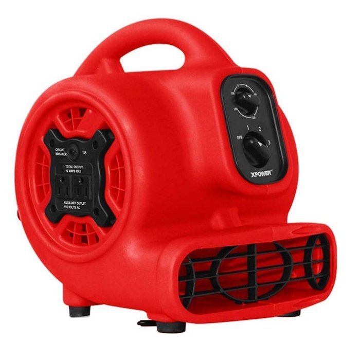 XPOWER P-230AT 1/5 HP 800 CFM 3 Speeds Mini Air Mover with 3-Hour Timer and Built-In Dual Outlets for Daisy Chain... N10