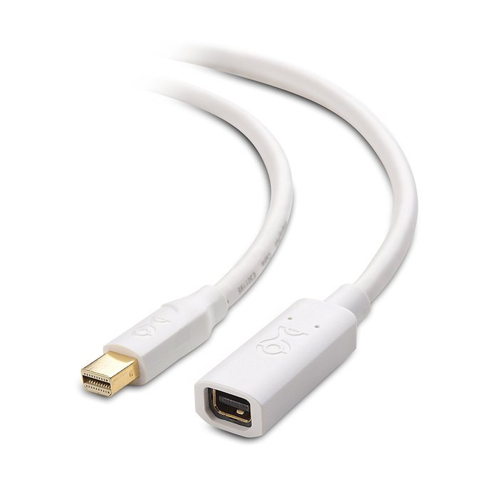 Cable Matters Gold-Plated Mini DisplayPort 1.2 Extension Cable with 4K Video Support in White - 3 Feet