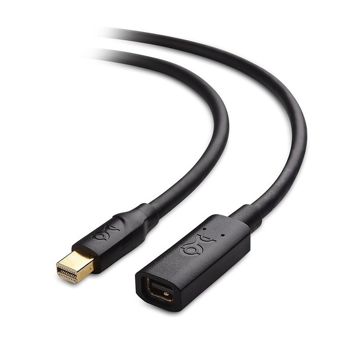 Cable Matters Gold-Plated Mini DisplayPort 1.2 Extension Cable with 4K Video Support in White - 3 Feet N2