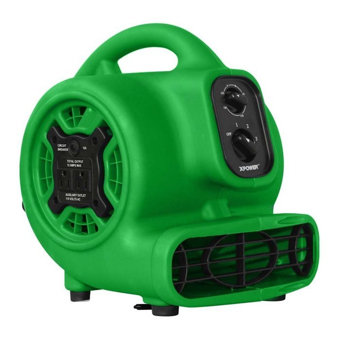 XPOWER P-230AT 1/5 HP 800 CFM 3 Speeds Mini Air Mover with 3-Hour Timer and Built-In Dual Outlets for Daisy Chain... N18