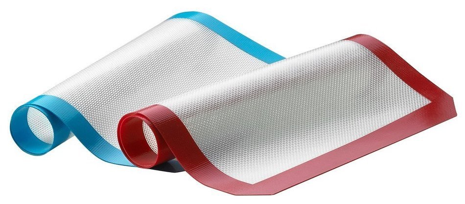 Silicone Baking Mat, Non-Stick Cooking Mat - 2 Pack (red+blue) 11.5X16.5
