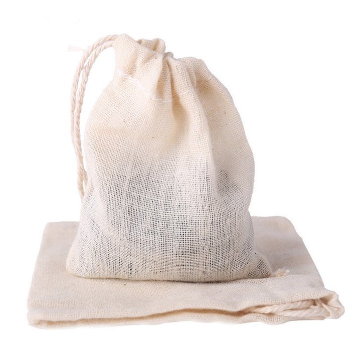 MyLifeUNIT Reusable Cotton Tea Bag with Drawstring, Set of 4