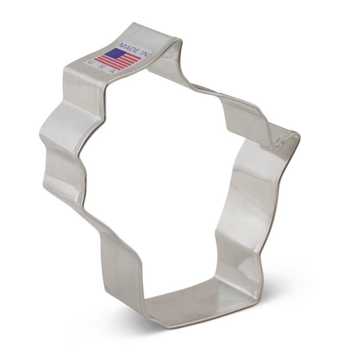 Ann Clark Wisconsin Cookie Cutter - 3.75 Inches - Tin Plated Steel