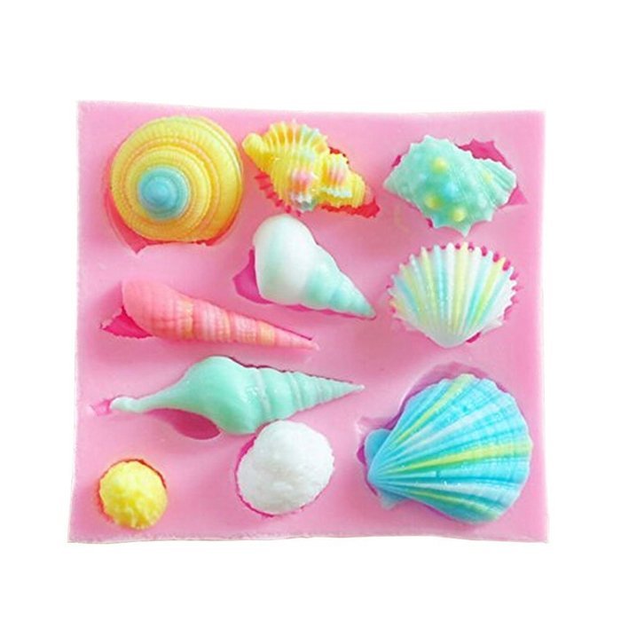 Yunko Silicone Ocean Shell Shape Fondant Silicone Sugar Craft Molds DIY Cake Decorating