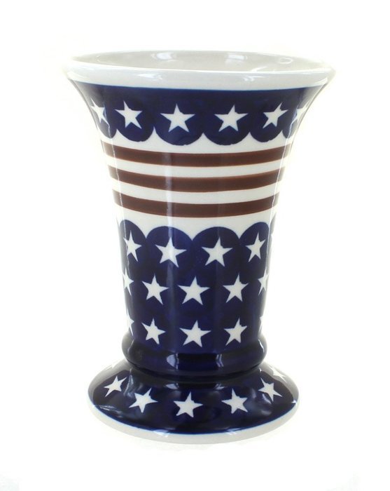 Polish Pottery Stars & Stripes Small Vase