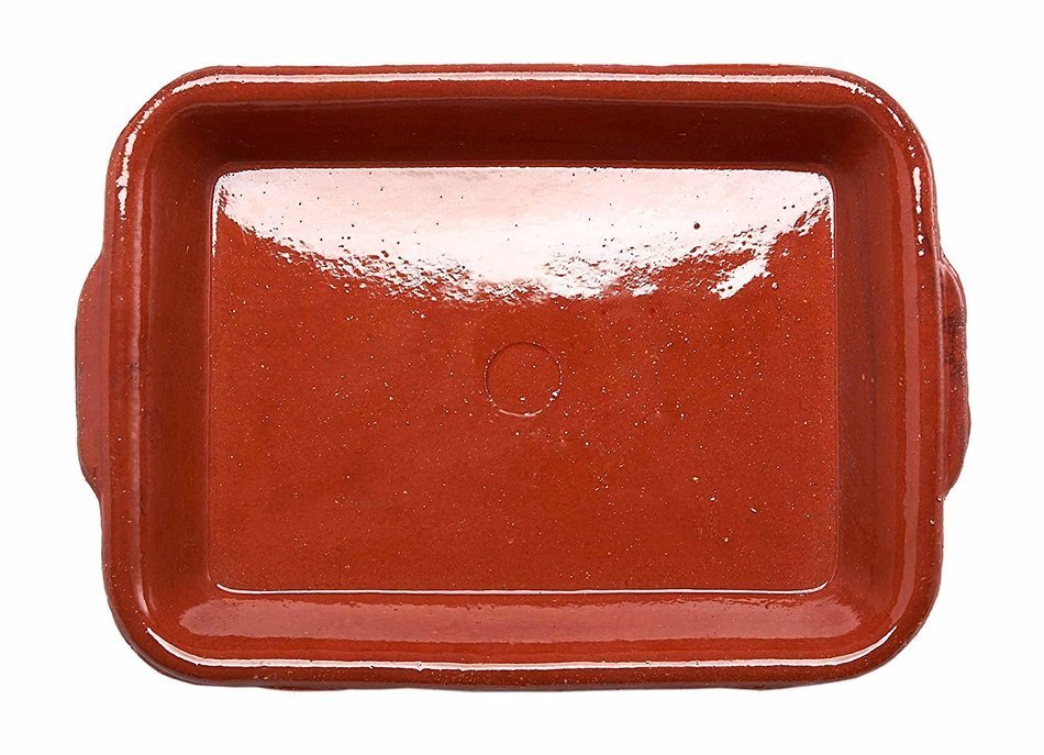 Costa del Sol Handmade Ceramic Glazed Rectangle Baking Dish, Rust