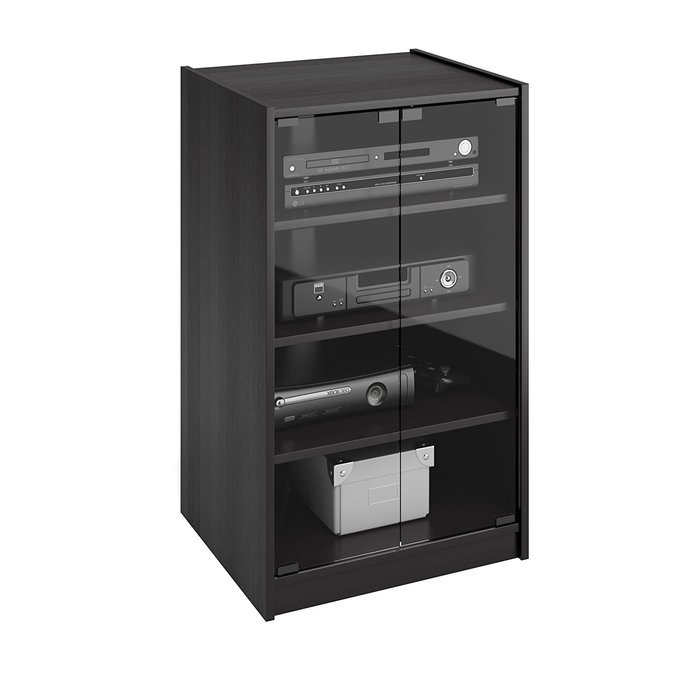 Sonax CR-2360 Cranley Wide Enclosed Component Stand, 21-Inch, Ravenwood Black N5