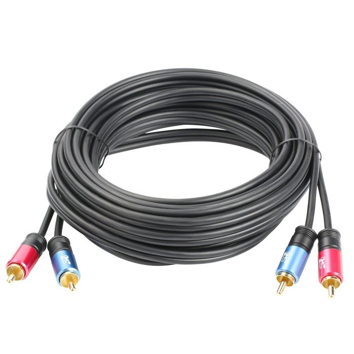 SHD 2 RCA Cable Stereo Audio 2RCA Male to 2RCA Male Premium Sound Quality OFC Conductor Dual Shielding Gold Plated... N13