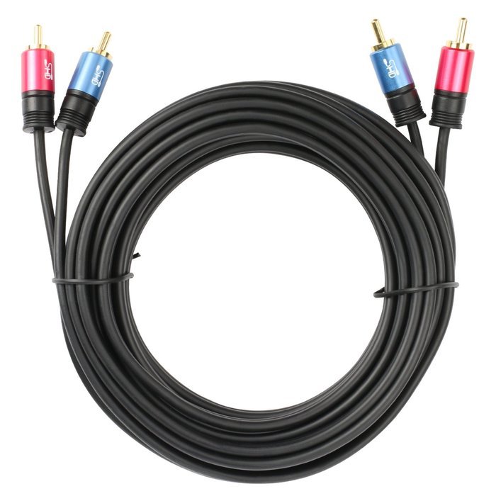 SHD 2 RCA Cable Stereo Audio 2RCA Male to 2RCA Male Premium Sound Quality OFC Conductor Dual Shielding Gold Plated... N14
