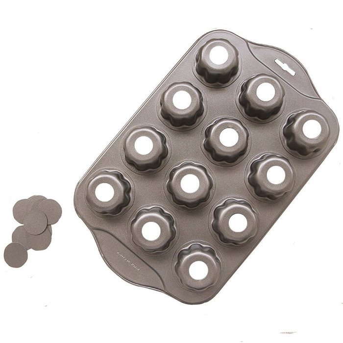 Ancdream 8 Cup Non Stick Muffin Cupcake Cake Loose Bases Baking Trays - Rectangle