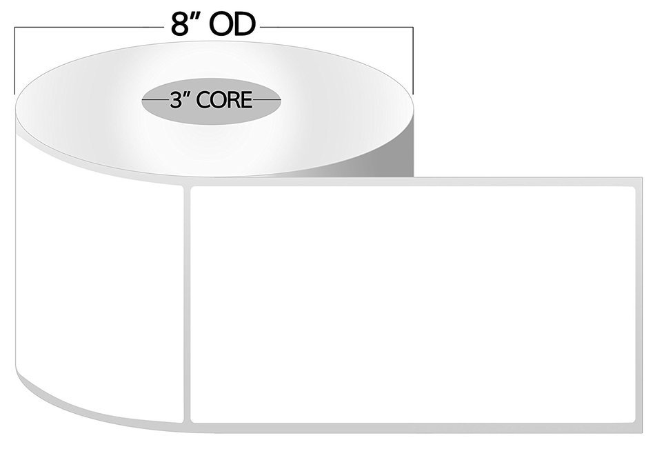 3 Inch Core - 4 x 6.5 Zebra Compatible Direct Thermal Labels 1 Roll for ...