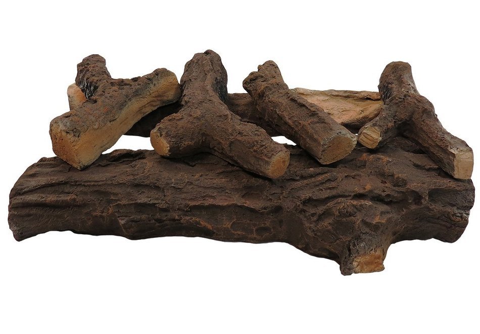 Moda Flame 22" Oak Ceramic Fireplace Gas Logs - 6 Piece