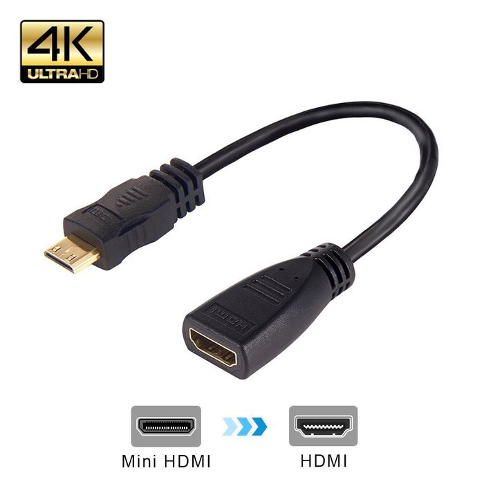 MEALINK High Speed 90 Degree Mini HDMI To HDMI Female Cable Adapter HDMI Ver1.4 3D for Digital Camera Tablet 15CM... N7