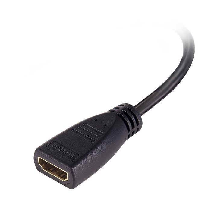 MEALINK High Speed 90 Degree Mini HDMI To HDMI Female Cable Adapter HDMI Ver1.4 3D for Digital Camera Tablet 15CM... N9