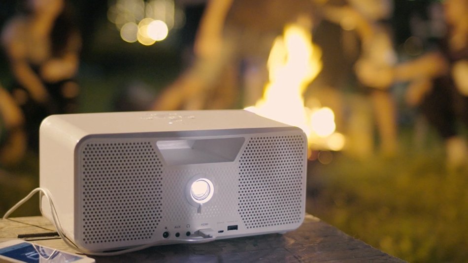 Dashbon Flicks Mobile Cordless Boombox Projector Model 280WH N24